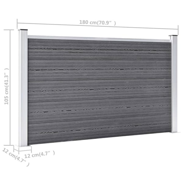 vidaXL Puutarha-aita WPC 699x106 cm harmaa -  Aitapaneelit