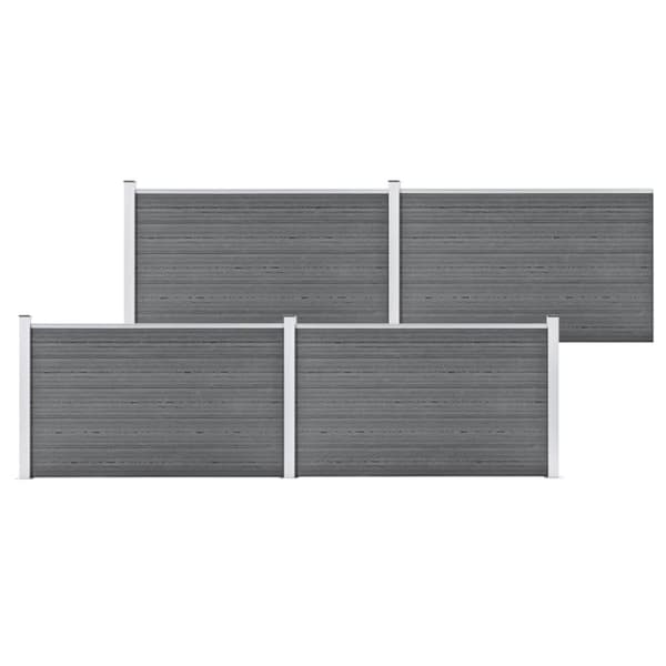 vidaXL Puutarha-aita WPC 699x106 cm harmaa -  Aitapaneelit