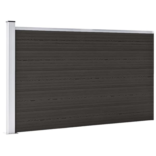 vidaXL hegnspanel 175x105 cm WPC sort - Havehegn