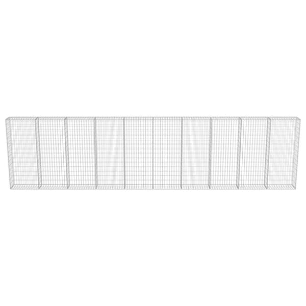 vidaXL Gabion-kivikori kansilla galvanoitu teräs 600x30x150 cm -  Aitapaneelit