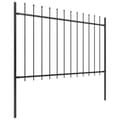 Miniatyrbillede 3 af 6: vidaXL havehegn med spydtop 11,9 x 1,2 m sort stål -  Havehegn