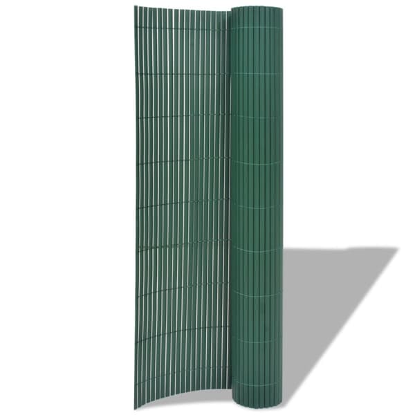 vidaXL Kaksipuolinen puutarha-aita PVC 90x300 cm vihreä -  Aitapaneelit