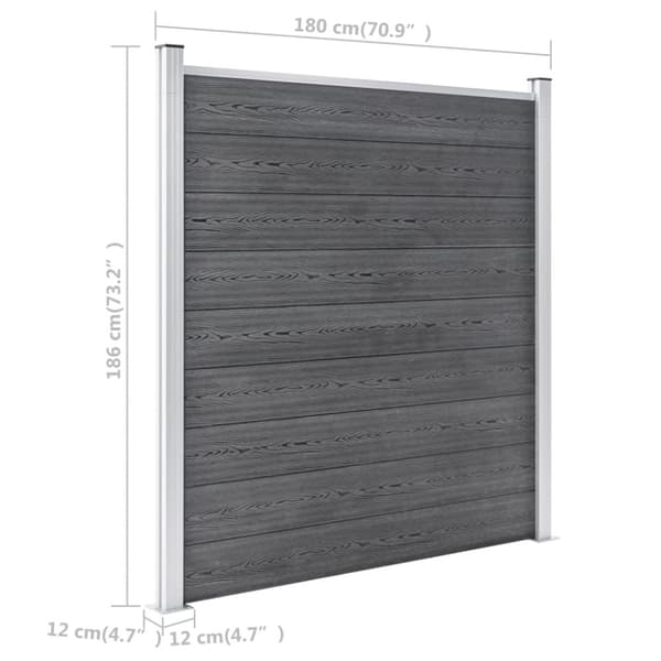 vidaXL havehegn WPC 353 x 186 cm grå - Havehegn