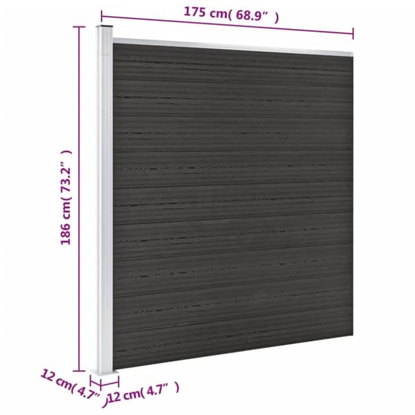 vidaXL havehegn 175x186 cm WPC grå - Havehegn