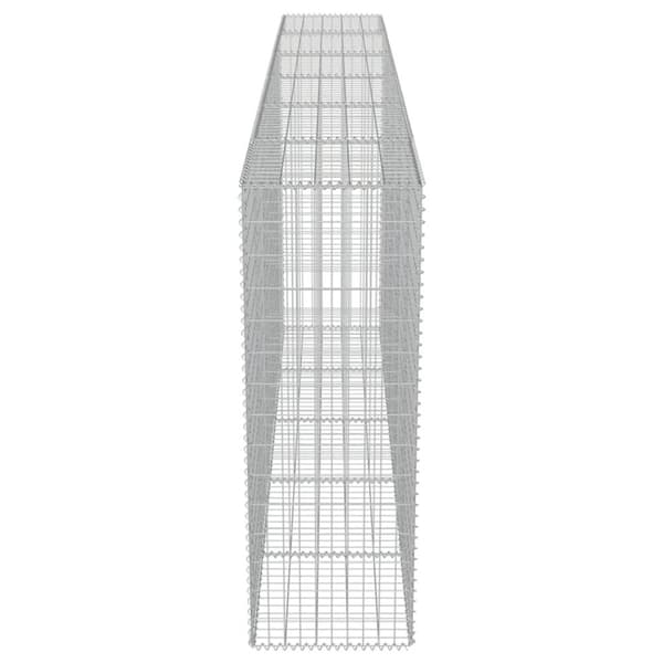 vidaXL gabionvæg med dæksler galvaniseret stål 300 x 50 x 150 cm -  Havehegn