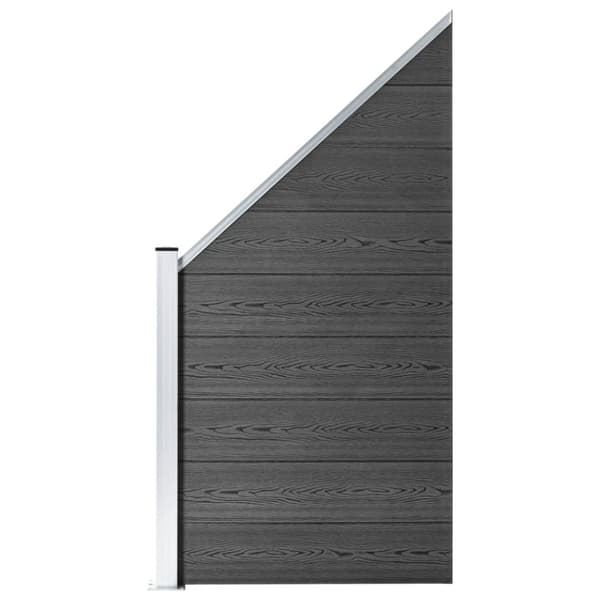 vidaXL hegnspanelsæt 1484x(105-186) cm WPC sort - Havehegn