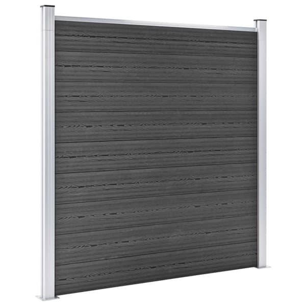 vidaXL hegnspanelsæt 1484x(105-186) cm WPC sort - Havehegn