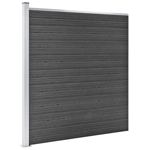 vidaXL hegnspanelsæt 1484x(105-186) cm WPC sort - Havehegn