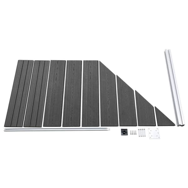 vidaXL hegnspanelsæt 1484x(105-186) cm WPC sort - Havehegn