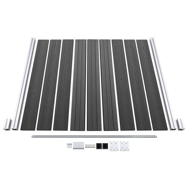 vidaXL hegnspanelsæt 1484x(105-186) cm WPC sort - Havehegn