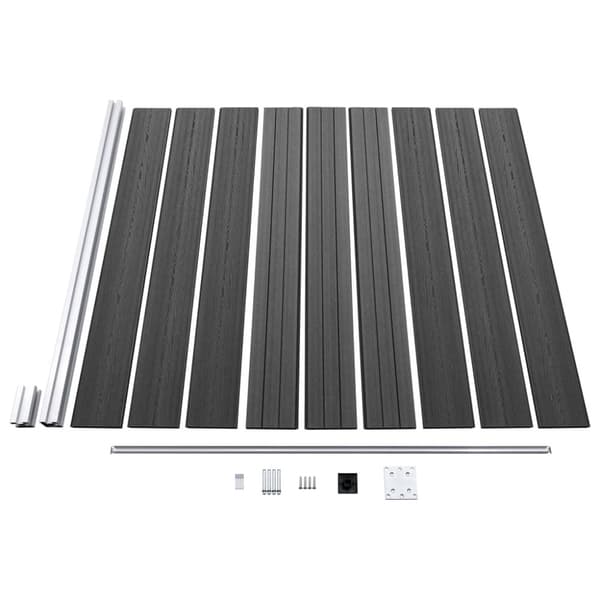 vidaXL hegnspanelsæt 1484x(105-186) cm WPC sort - Havehegn