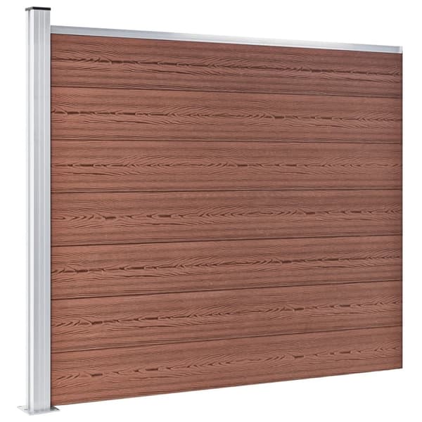 vidaXL hegnspanel 175x146 cm WPC brun - Havehegn