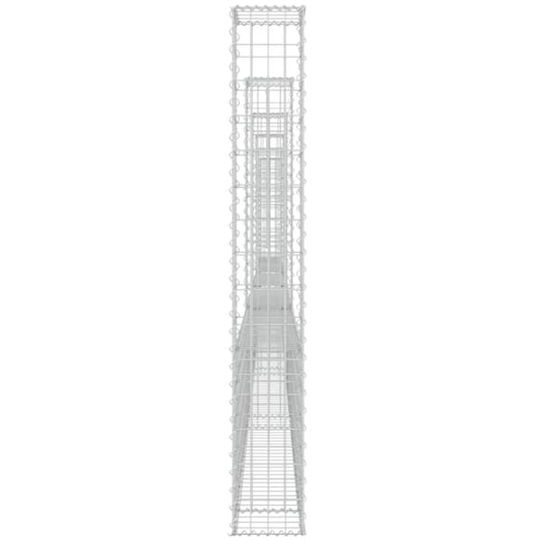 vidaXL gabionkurv med 6 stolper 620x20x150 cm U-facon jern - Havehegn