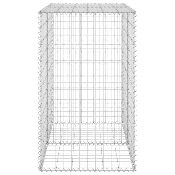 vidaXL gabionvæg med dæksler 100x60x100 cm galvaniseret stål -  Havehegn