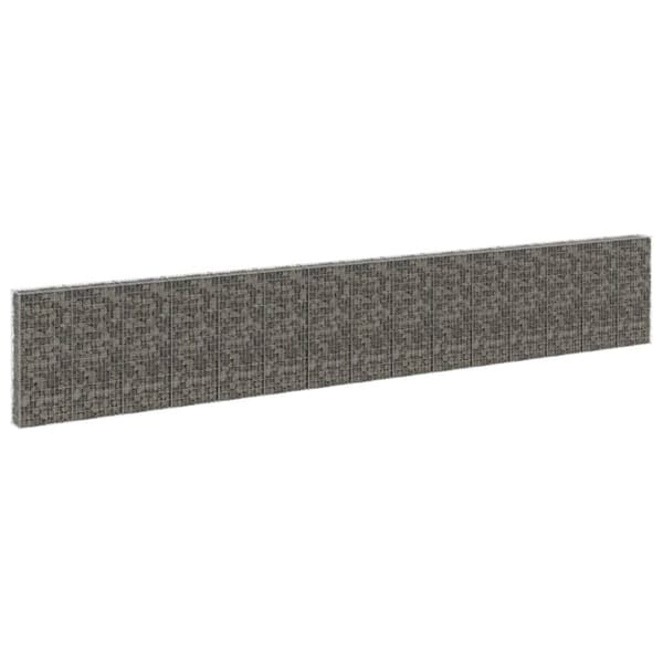 vidaXL Gabion-kivikori kansilla galvanoitu teräs 900x30x150 cm -  Aitapaneelit