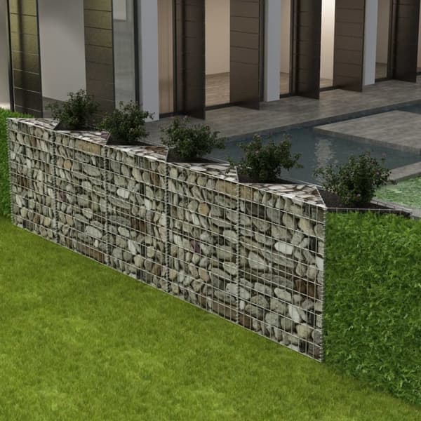 vidaXL gabionkurv galvaniseret stål 300 x 30 x 100 cm -  Havehegn