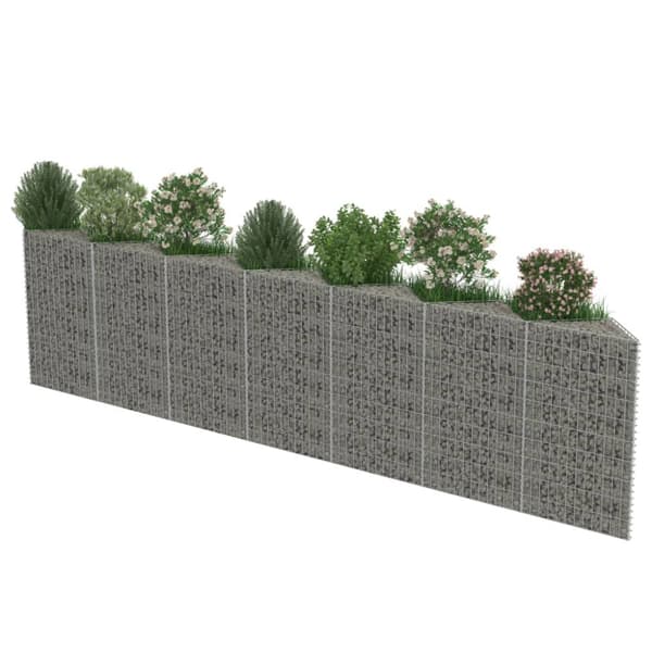 vidaXL Gabionseinä galvanoitu teräs 450x30x100 cm -  Aitapaneelit