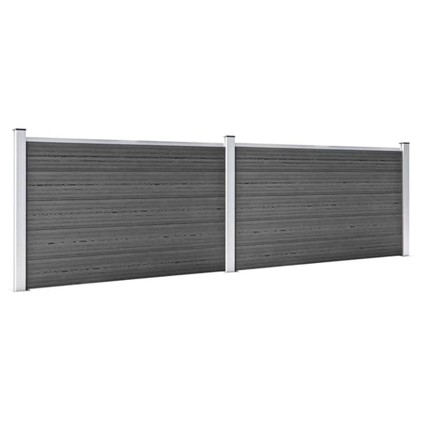 vidaXL Aitapaneelisarja WPC 353x105 cm musta -  Aitapaneelit