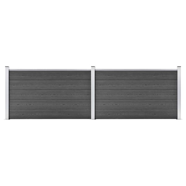 vidaXL hegnspanelsæt 353x105 cm WPC sort -  Havehegn