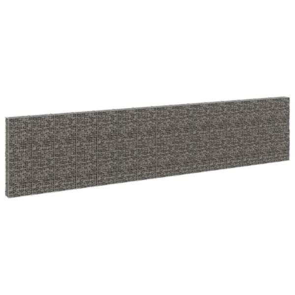 vidaXL gabionvæg med dæksler 900x30x200 cm galvaniseret stål - Havehegn