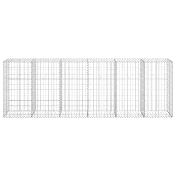 vidaXL gabionvæg med dæksler galvaniseret stål 300 x 50 x 100 cm - Havehegn