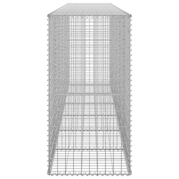 vidaXL gabionvæg med dæksler galvaniseret stål 300 x 50 x 100 cm -  Havehegn