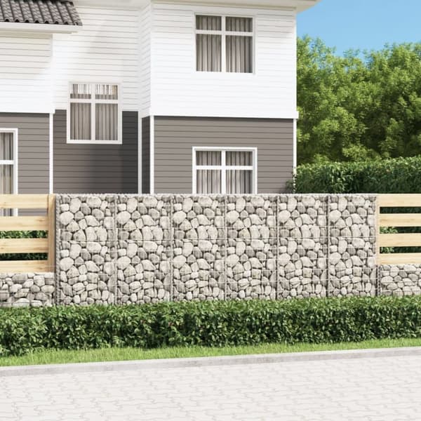 vidaXL gabionvæg med dæksler galvaniseret stål 300 x 50 x 100 cm -  Havehegn