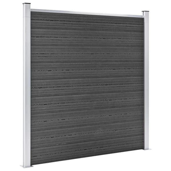 vidaXL Aitapaneelisarja WPC 526x186 cm musta -  Aitapaneelit