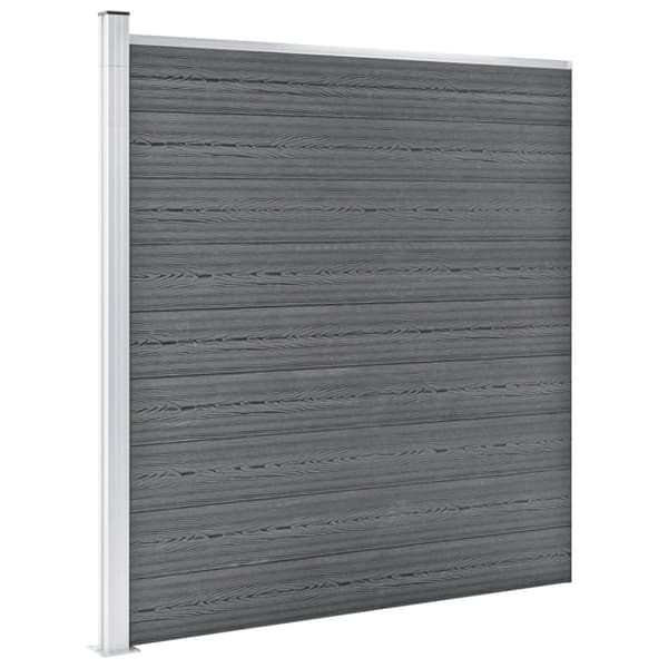 vidaXL havehegn WPC 1564 x 186 cm grå -  Havehegn