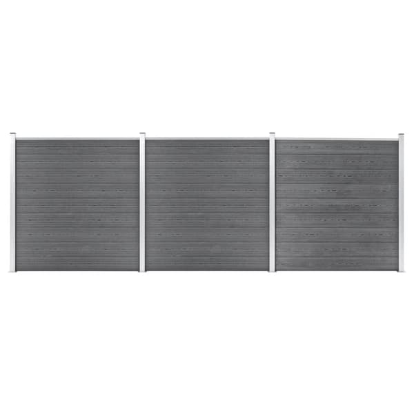 vidaXL havehegn WPC 526 x 186 cm grå -  Havehegn