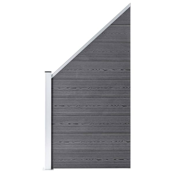 vidaXL hegnssæt 7 firkantede + 1 skrå 1311 x 186 WPC grå - Havehegn