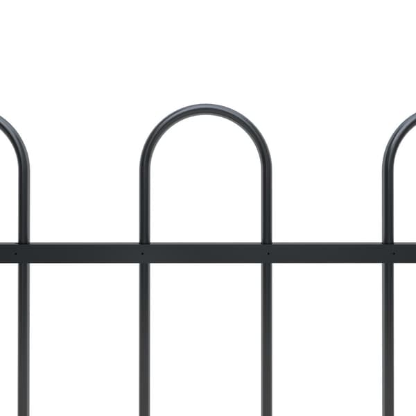 vidaXL havehegn med buet top 1,7 m stål sort - Havehegn