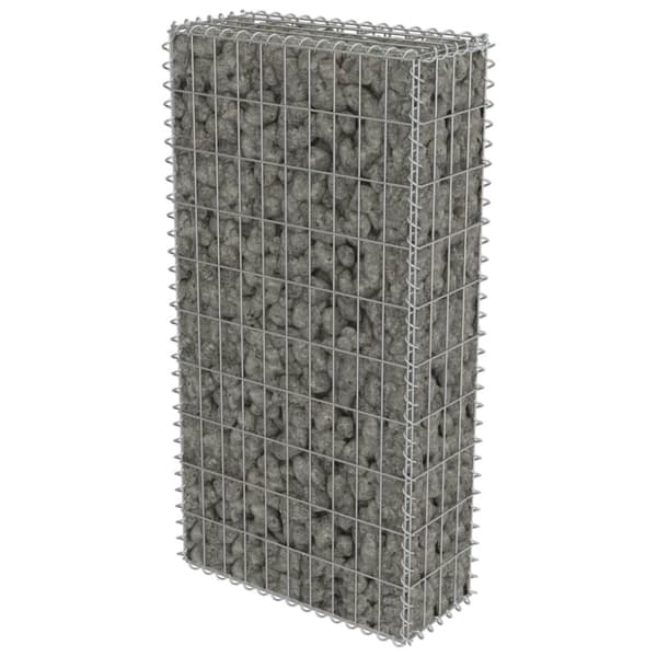 vidaXL gabionvæg med dæksler galvaniseret stål 50 x 20 x 100 cm -  Havehegn