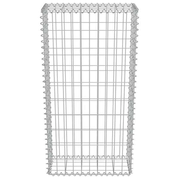 vidaXL gabionvæg med dæksler galvaniseret stål 50 x 20 x 100 cm -  Havehegn