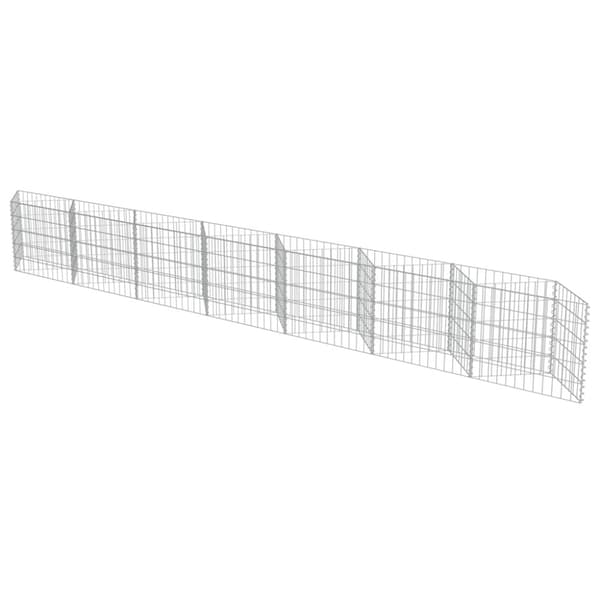 vidaXL Gabionseinä galvanoitu teräs 450x30x50 cm -  Aitapaneelit