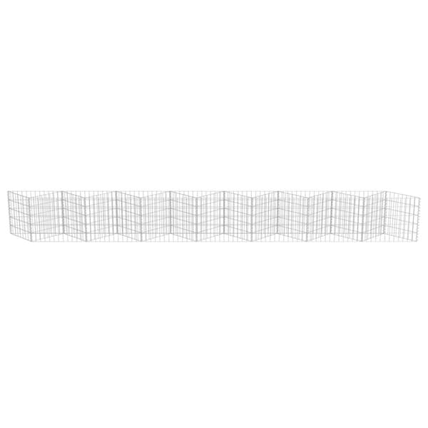 vidaXL Gabionseinä galvanoitu teräs 450x30x50 cm -  Aitapaneelit