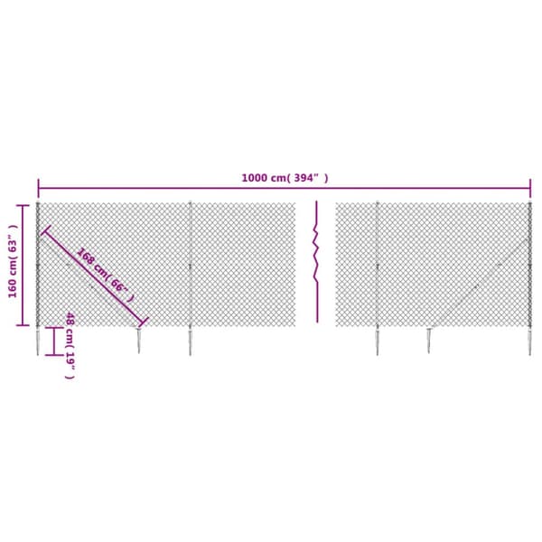 vidaXL Verkkoaita maapiikeillä vihreä 1,6x10 m - Aitapaneelit