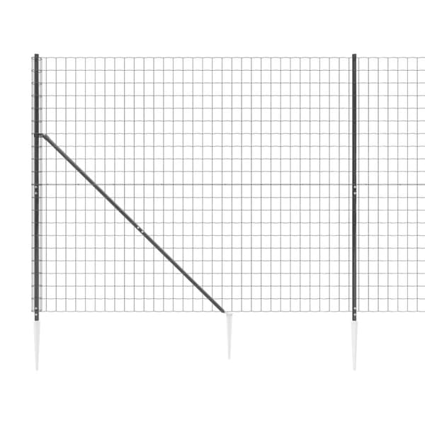 vidaXL Stängsel med markspett antracit 1,6x25 m - Staket