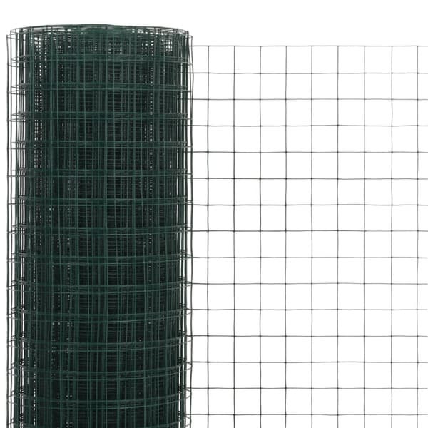 vidaXL Kanaverkko teräs PVC pinnoitteella 25x0,5 m vihreä - Aitapaneelit