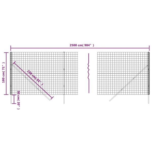 vidaXL Verkkoaita vihreä 1,8x25 m galvanoitu teräs - Aitapaneelit