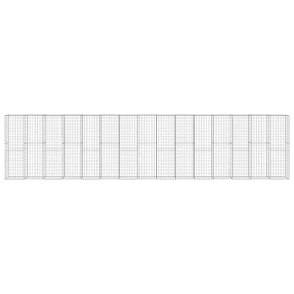 vidaXL gabionvæg med dæksler galvaniseret stål 900 x 50 x 200 cm - Havehegn