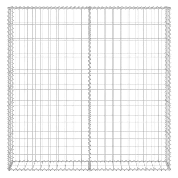 vidaXL gabionvæg med dæksler galvaniseret stål 80 x 20 x 100 cm -  Havehegn