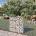 Miniatyrbillede 2 af 7: vidaXL gabionvæg med dæksler galvaniseret stål 80 x 20 x 100 cm -  Havehegn