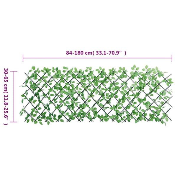 vidaXL espalier med kunstig vedbend 180x65 cm udvidelig grøn -  Havehegn