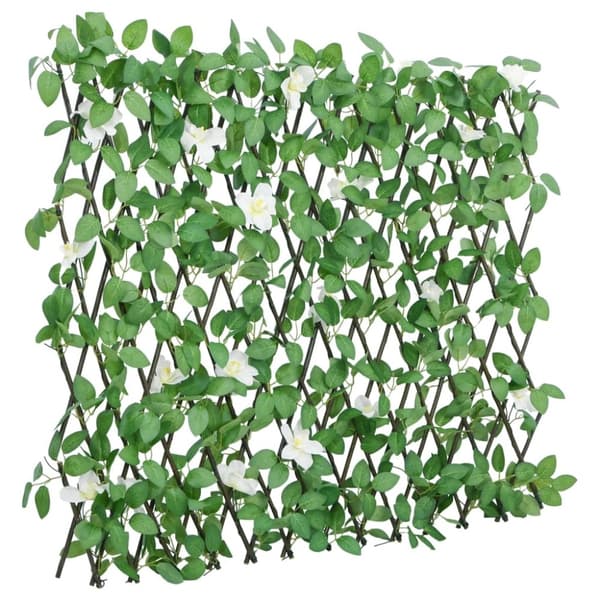 vidaXL espalier med kunstig vedbend 186x30 cm udvidelig grøn -  Havehegn