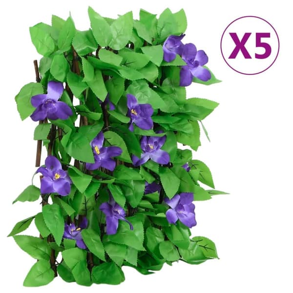 vidaXL Säleikkö tekomuratti laajennettava 5 kpl vihreä 180x20 cm -  Aitapaneelit