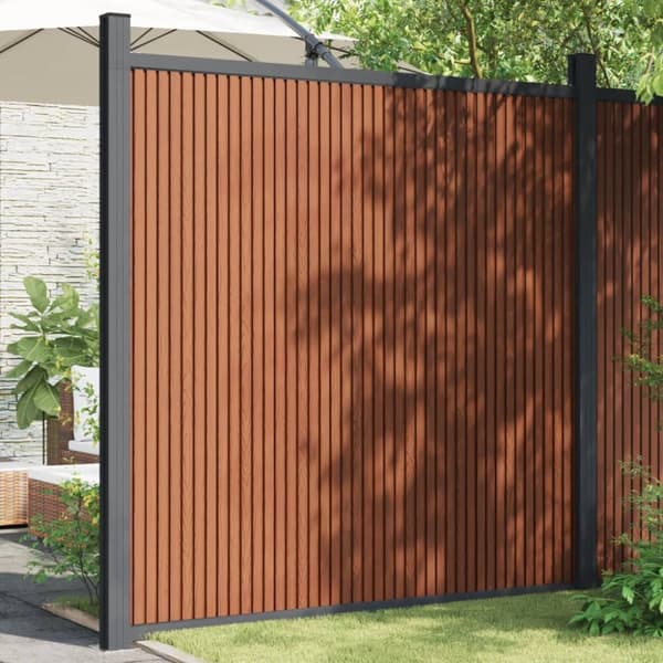 vidaXL hegnspanel 173x186 cm WPC brun - Havehegn