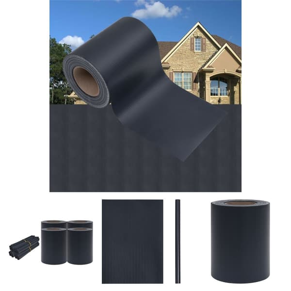 The Living Store Puutarhan yksityisyyden suojat 4 kpl PVC 35x0,19 m tummanharmaa - Aitapaneelit