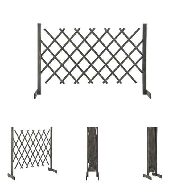 The Living Store espalier til haven 120x90 cm massivt fyrretræ grå - Havehegn