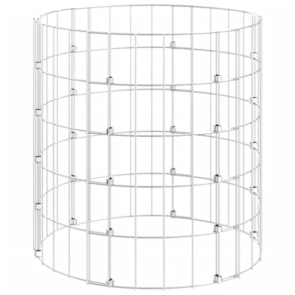The Living Store gabionsøjle Ø50x50 cm galvaniseret stål rund -  Havehegn